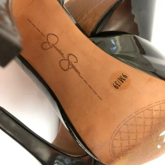 Jessica Simpson Black patent Heels size 9 M - Picture 9 of 16